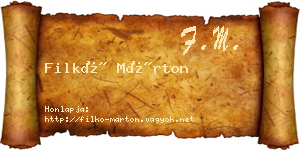 Filkó Márton névjegykártya