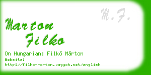 marton filko business card