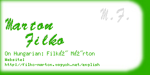 marton filko business card